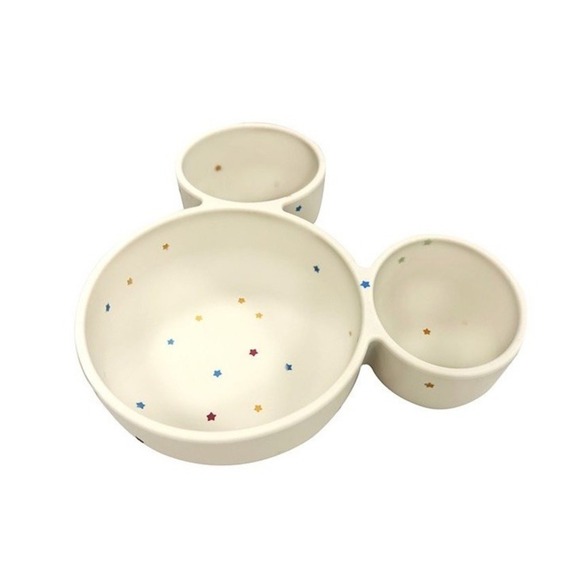 Disney Mickey Mouse Kids Silicone Bowl Mickey Shaped Snack Plate Divided Plate - Picture 3 of 6